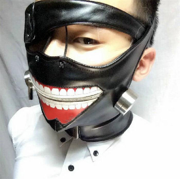 Mặt nạ kaneki ken tokyo ghoul, da PU cao cấp