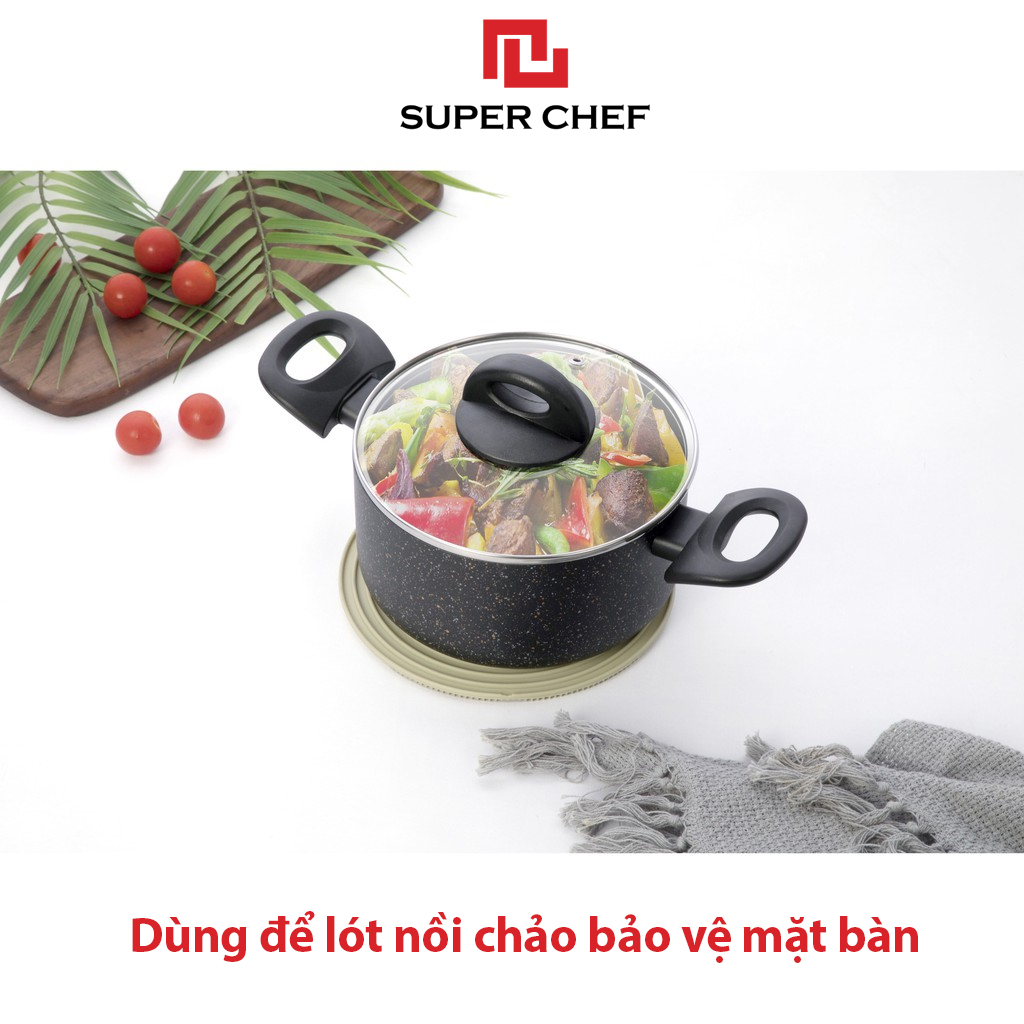 Miếng Lót Nồi Chảo Silicon Đa Năng 3 Trong 1 ( Lót nồi, Nhấc nồi, Rửa Chén Bát) Super Chef Mềm Dẻo Chiu Nhiệt, Siêu Bền Bỉ, Tiện Lợi Và Bắt Mắt