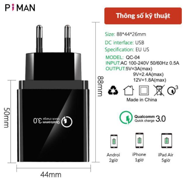 Củ sạc nhanh hỗ trợ Quick Charge QC3.0 - 4