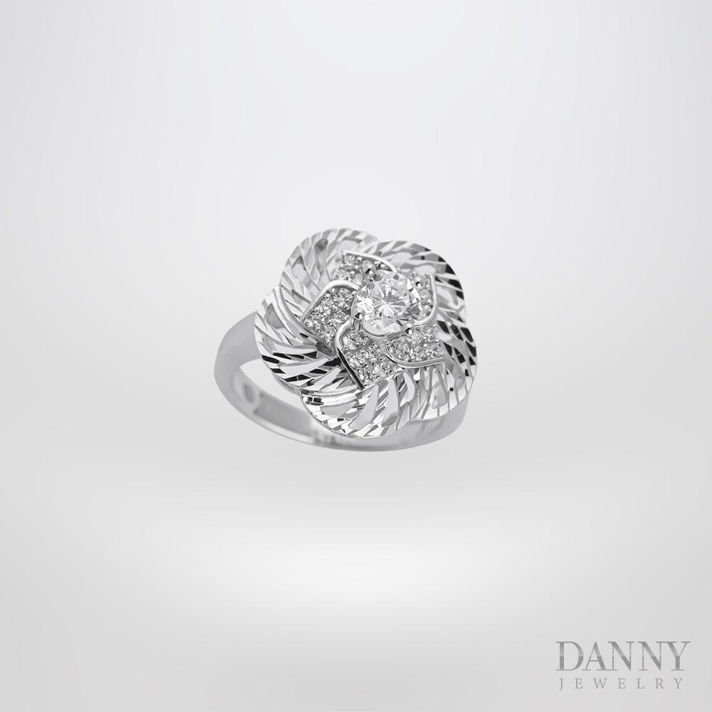 Nhẫn Nữ Danny Jewelry Bạc 925 Xi Bạch Kim Đính Đá CZ KI4GZ003