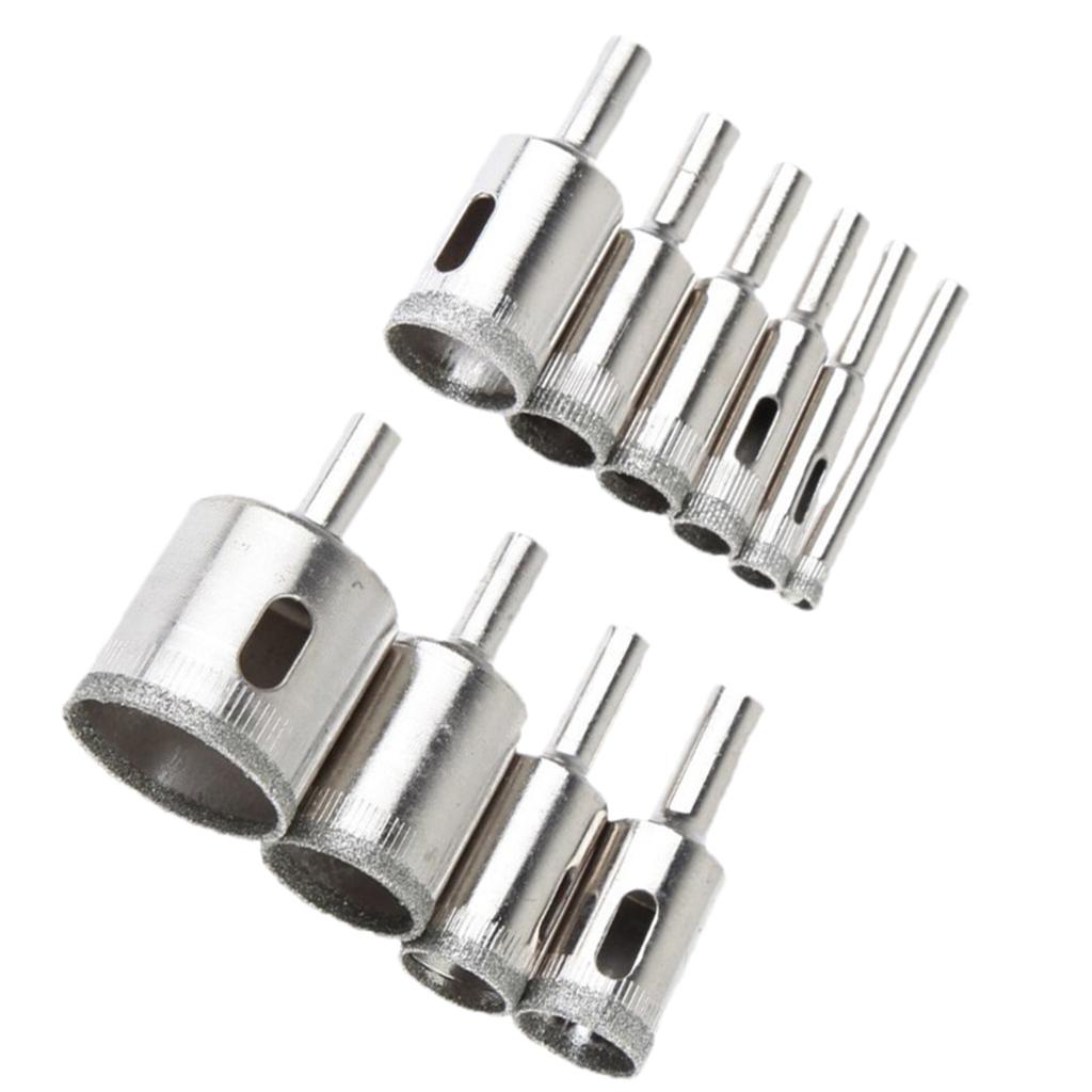 10 Chiếc Kim Cương Lỗ Cưa Bộ Mũi Khoan/Đá Cẩm Thạch Kính Cường Lực Cắt 6-32 Mm, hiệu Quả
