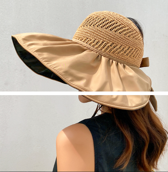 Mũ rộng vành chống nắng chống tia uv thắt nơ thời trang mới, nón chống nắng nữ tạo kiểu