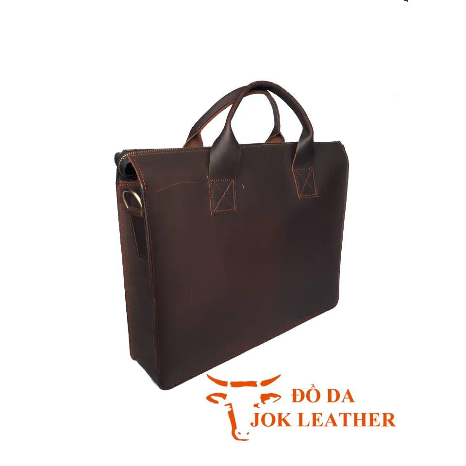 Cặp Da Nam Văn Phòng Da Bò Thật jok leather