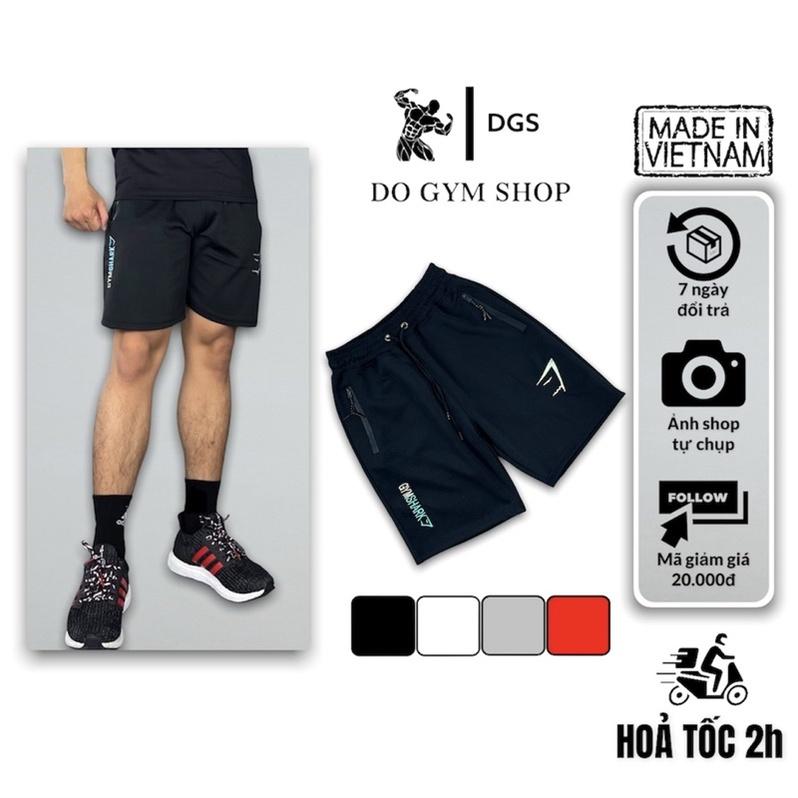 Quần thun nam tập gym DO GYM SHOP logo thêu, thun poly co giãn 4 chiều thoáng mát