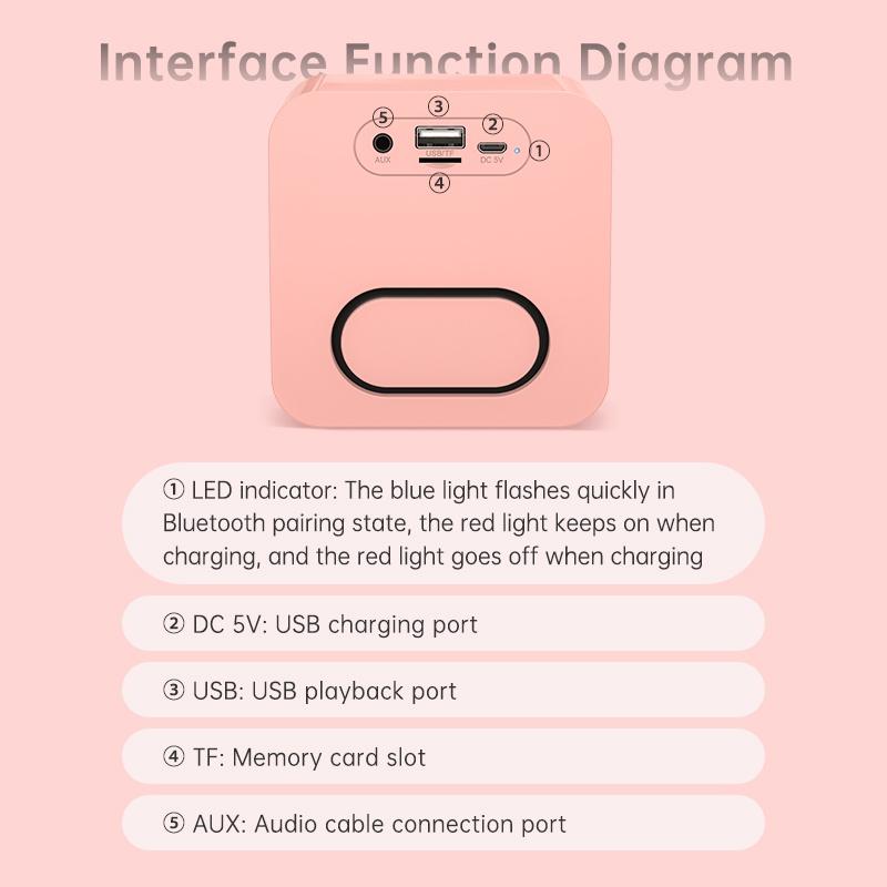 Loa Bluetooth 5.0 Mini BASIKE Âm Thanh Cực Hỗ Trợ Nghe Nhạc Bằng Thẻ Nhớ TF &amp; USB - Hàng Nhập Khẩu