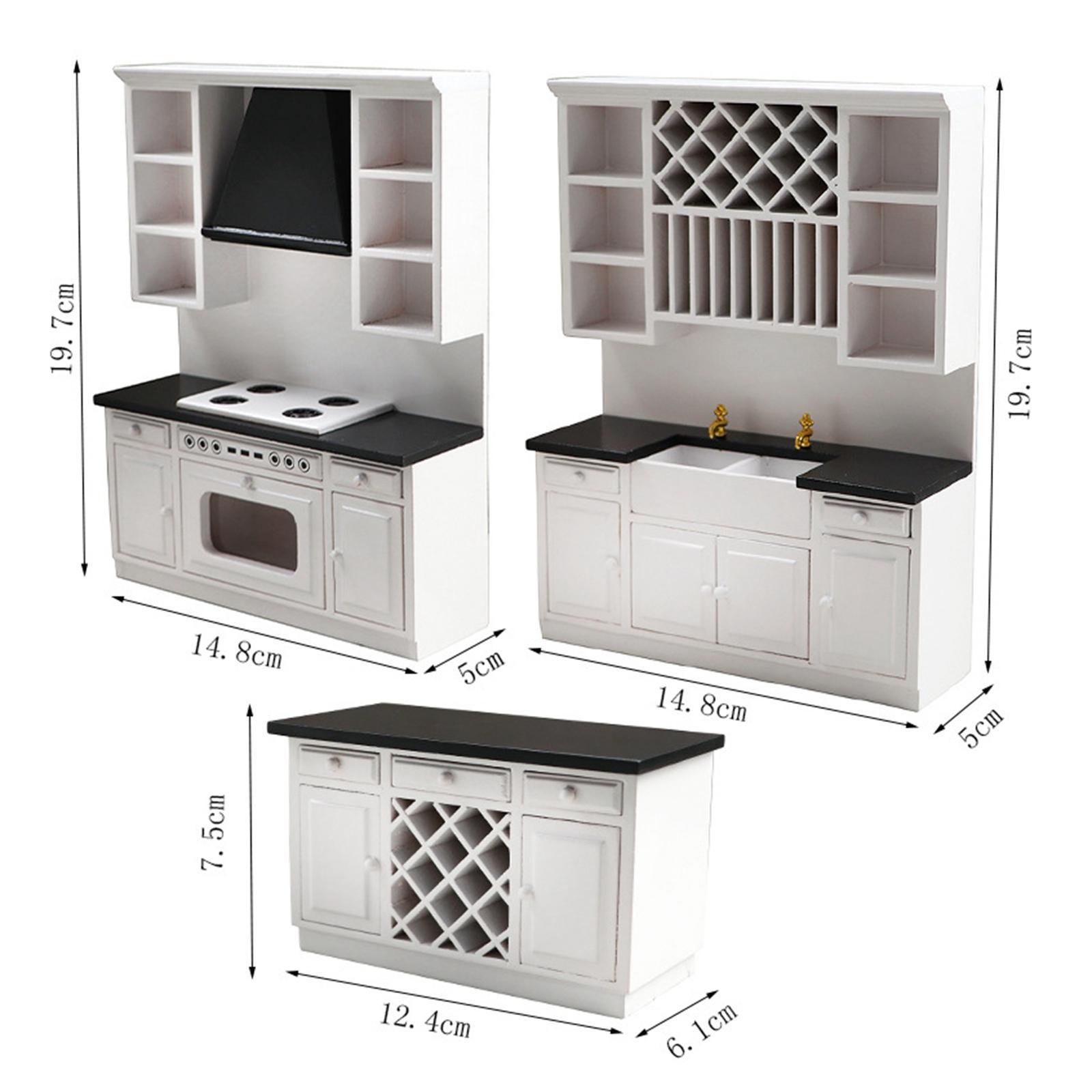 Wooden Dollhouse Kitchen Cabinet Dollhouse Decoration Dollhouse Kitchen Furniture
