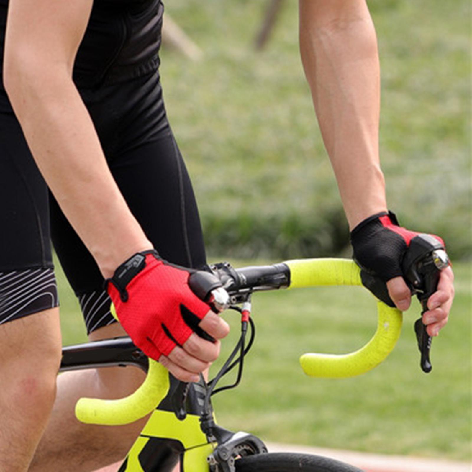 Half Finger Cycling Gloves Sports Light Weight Road Bike Unisex Red M