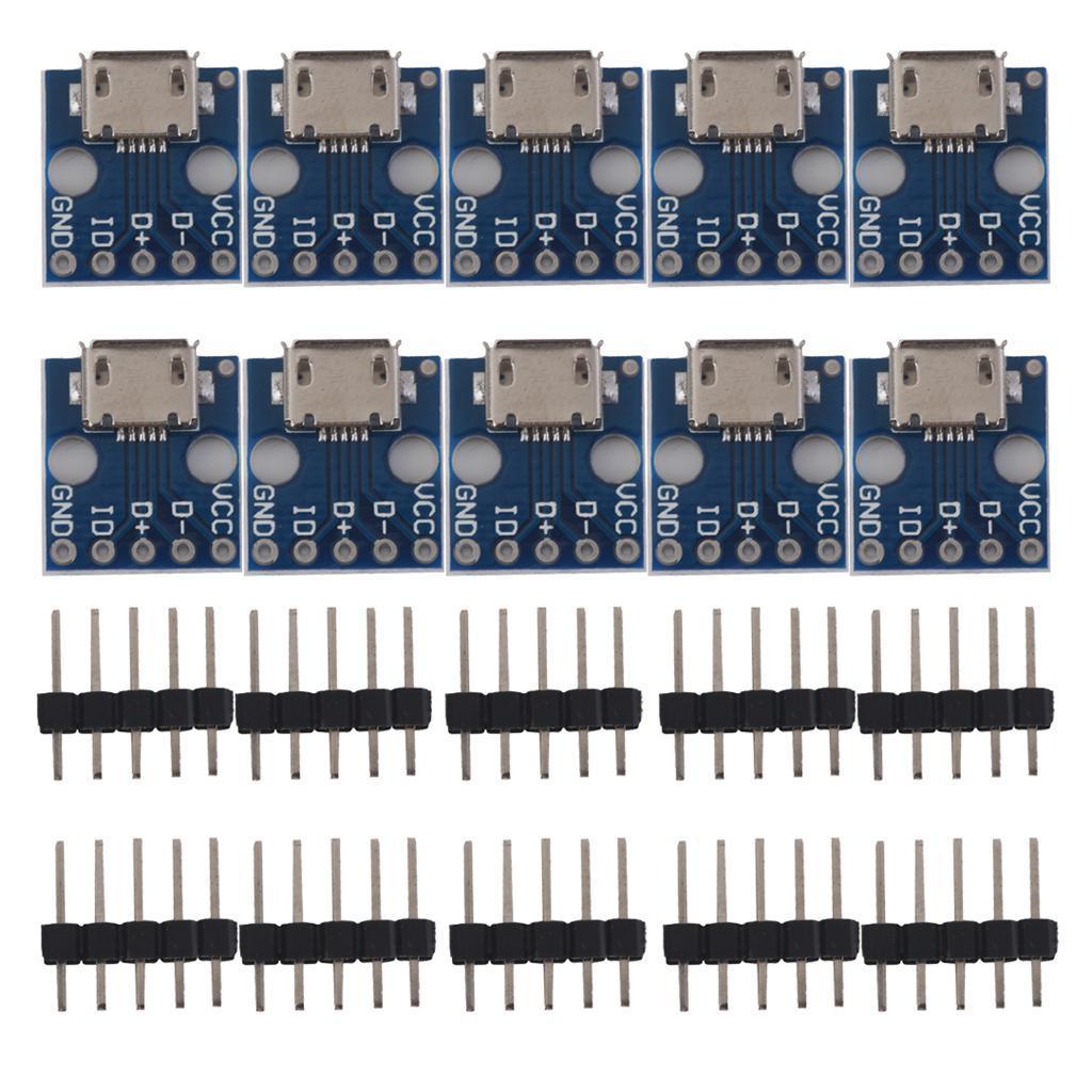 20x Stable MICRO USB To DIP Adapter 5 pins Female Connector PCB Converter
