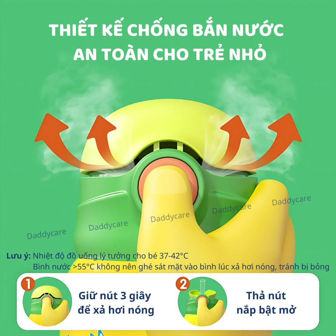 Bình nước cho bé đi học giữ nhiệt Mideer Vacuum Insulated Bottle có ống hút dây đeo cao cấp