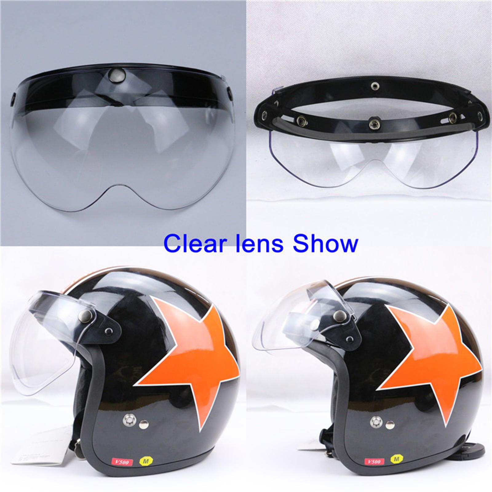 Flip Up Down Visor Lens Replacement for 3 Button Motorcycle Helmets