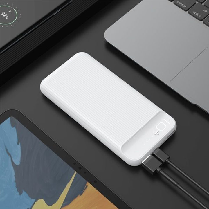 Pin Dự Phòng Polymer A+ 2 Cổng Usb 2.0A 10000mah Hoco J52 đèn led - Hàng nhập khẩu