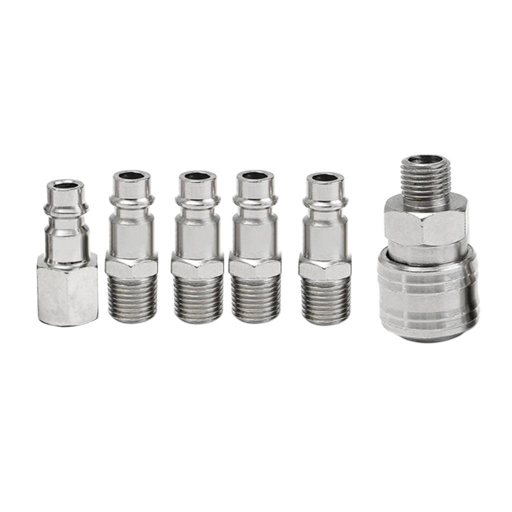 6 Miếng Bằng Khí Nén Không Khí Đầu Nối Nhanh Khớp Nối Adapter Ren Ghép Nối