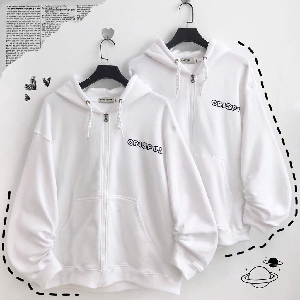 Áo Khoác Nỉ Bông CRISPUS Dây Kéo Form Rộng Unisex