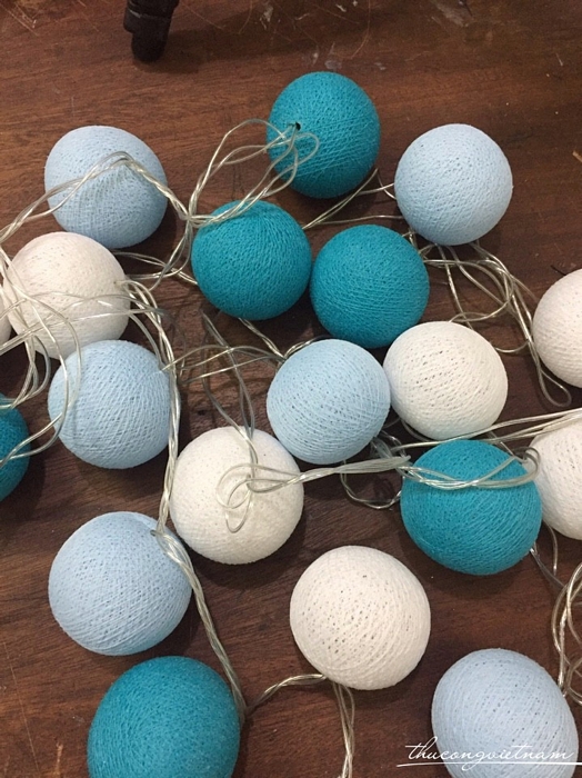 Dây đèn tròn bằng sợi cotton