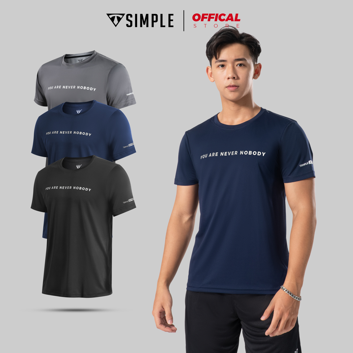 Áo Thể Thao Nam TSIMPLE cổ tròn tay ngắn tập gym vải thun lạnh thoáng mát co giãn chuẩn form MSSAHP7