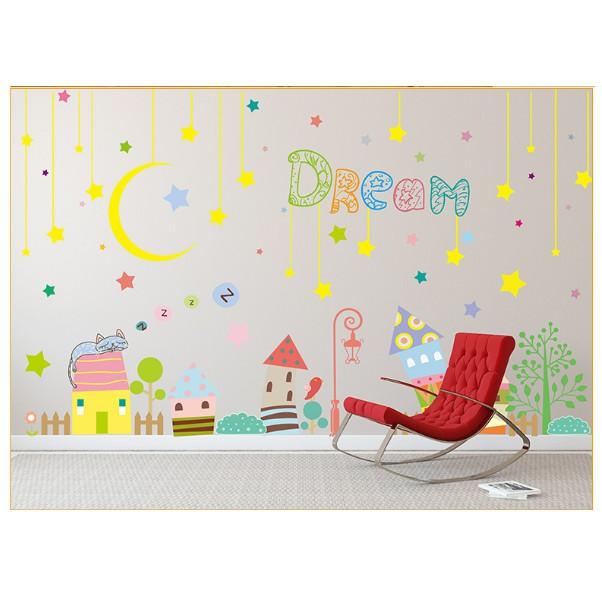 Decal trang trí tường - Thành Phố Sắc Màu DREAM cho Bé