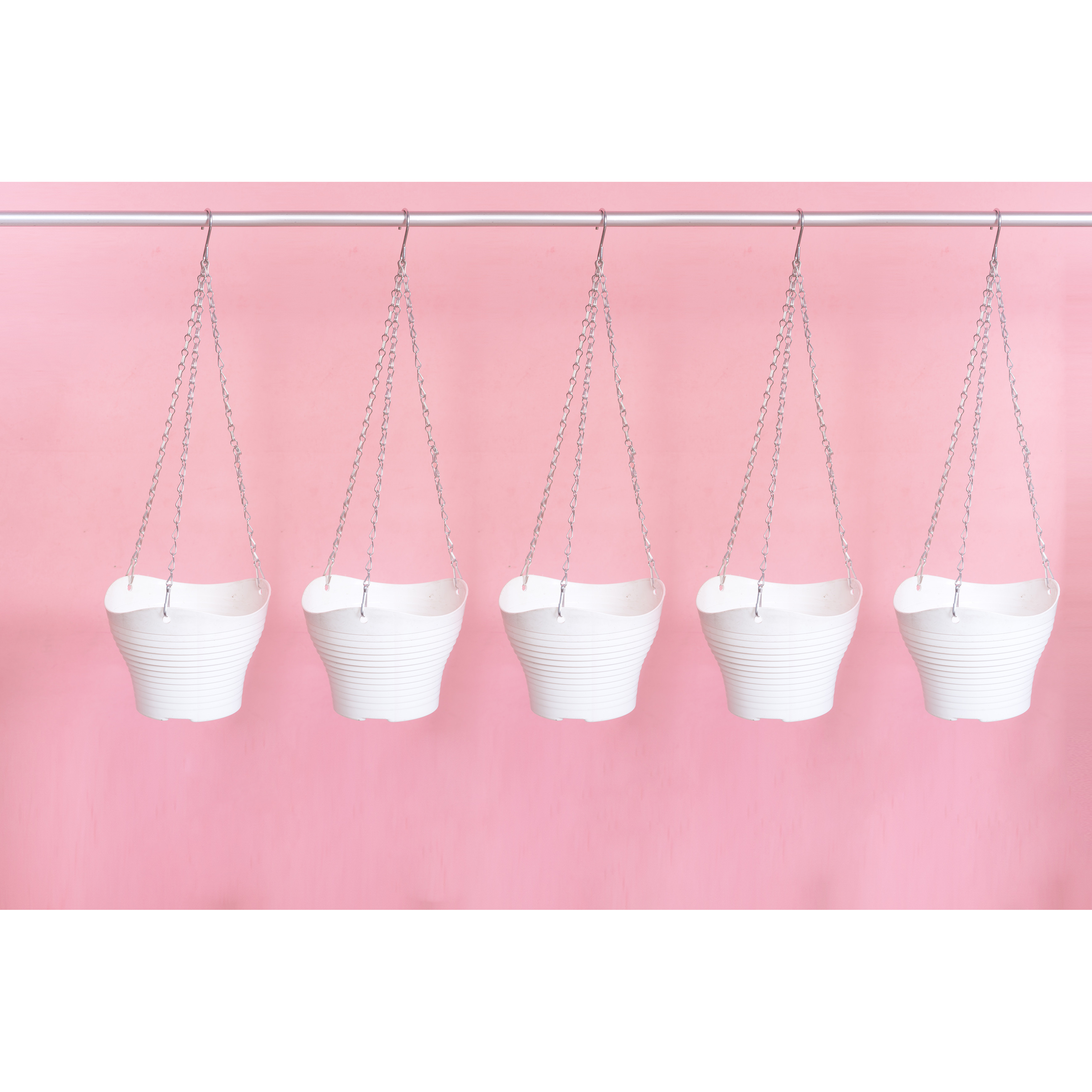 5 Chậu Sóng Trồng Hoa Bằng Nhựa Có Móc Treo Đường Kính Miệng 18cm