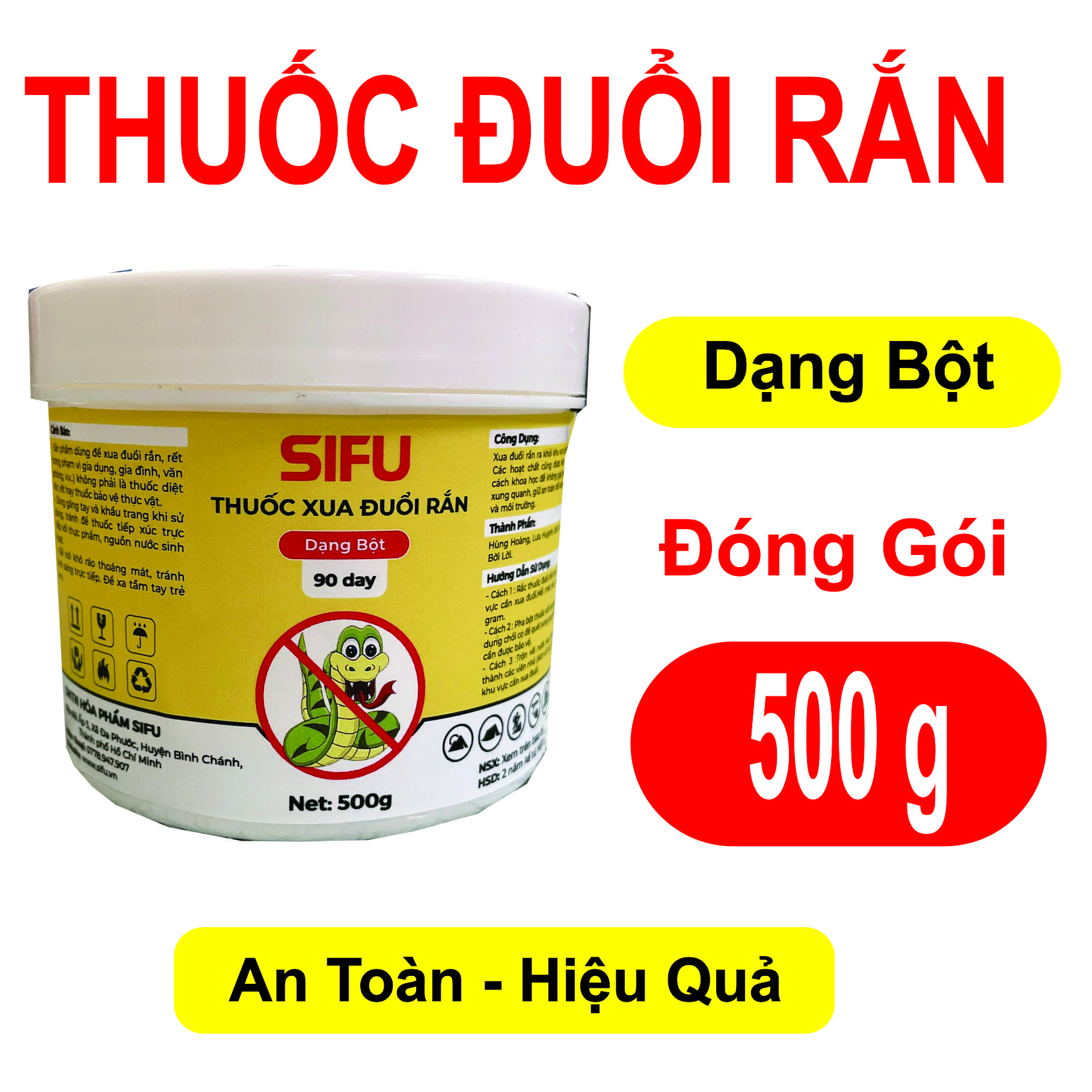 Bột Xua Đuổi Rắn Sifu Snake - Hủ 500g