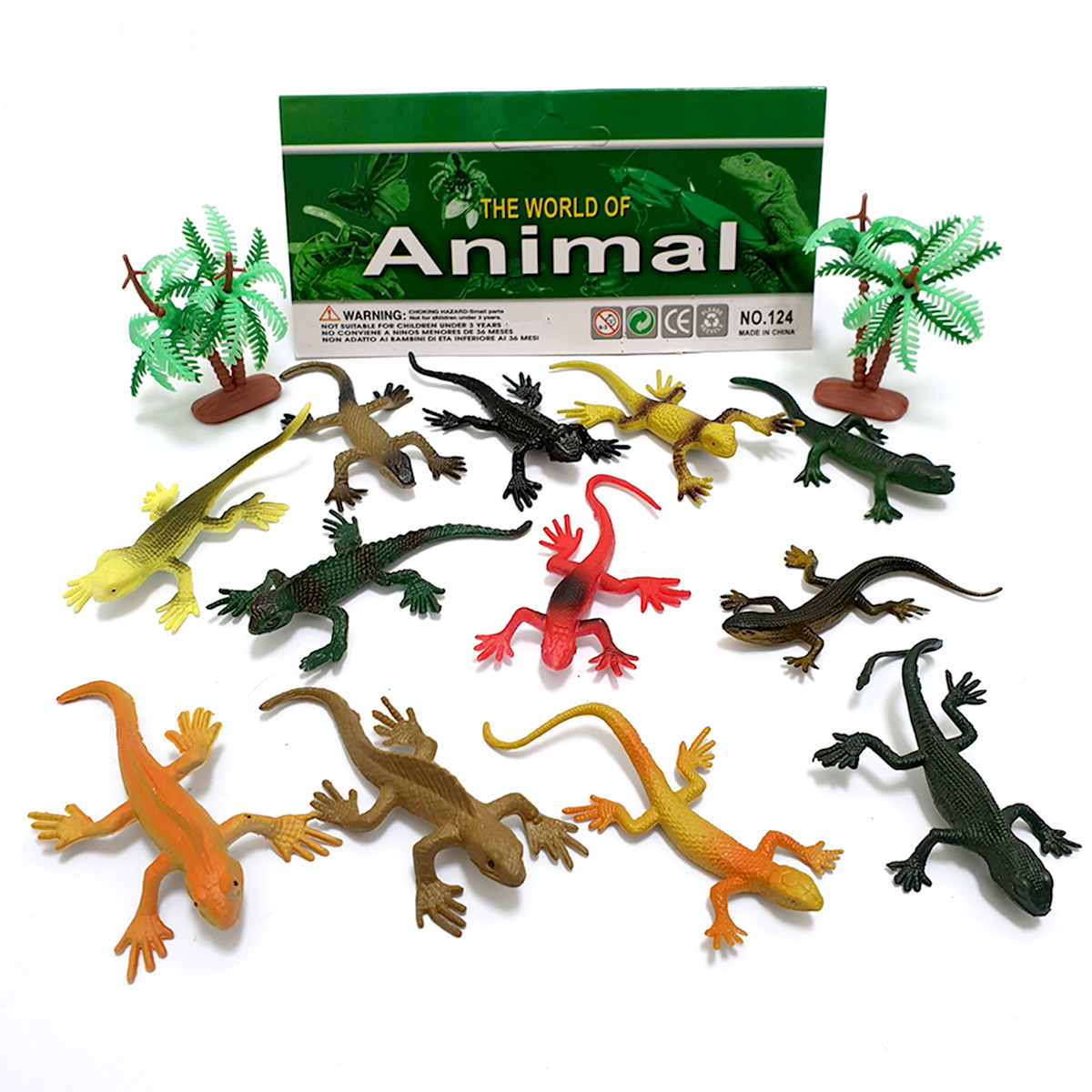 Bộ 12 đồ chơi Tắc Kè Safari hoang dã (dài 8 cm) New4all ANIMAL WORLD mô hình tắc kè thằn lằn nhựa giả cho bé trên 3 tuổi