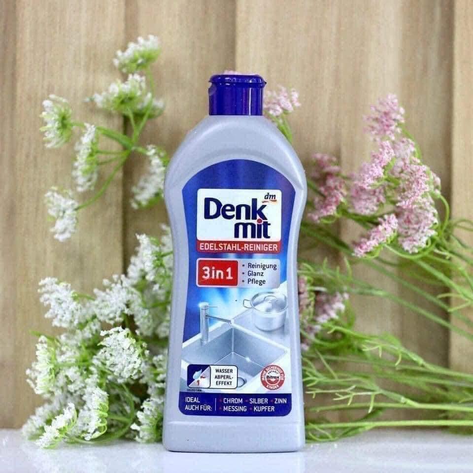 Chai Nước Tẩy Rửa Đa Năng Inox Denkmit 3in1 Giúp Tẩy Sạch, Làm Bóng Mọi Bề Mặt Inox, Dung Tích 300ml, Nhập Đức