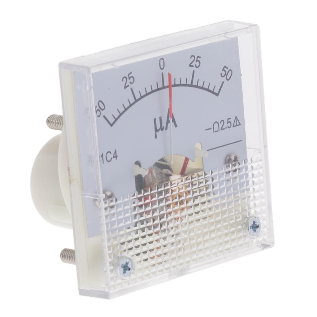 2X DC Ammeter Analog Panel Meter Amp Meter Current Gauge Pointer Type 50uA
