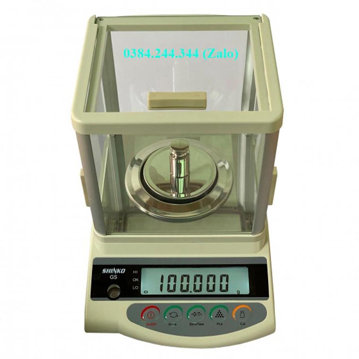 Cân điện tử kỹ thuật 3 số lẻ, Shinko GS 320g/0.001g có độ nhạy cao dùng cân vàng, mủ cao su, hóa chất, thí nghiệm