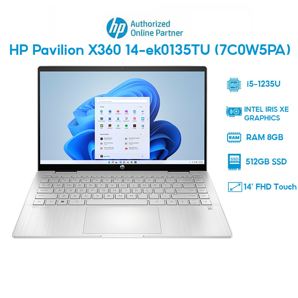 Laptop HP Pavilion X360 14-ek0135TU 7C0W5PA Hàng chính hãng