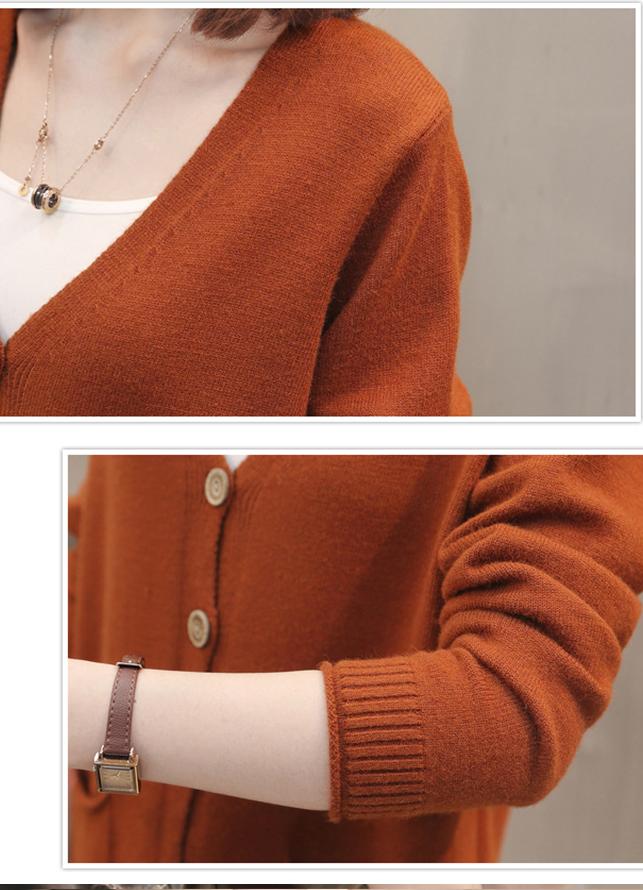 Áo cardigan len nữ 2 túi trước thời trang phong cách Hàn Quốc DV15