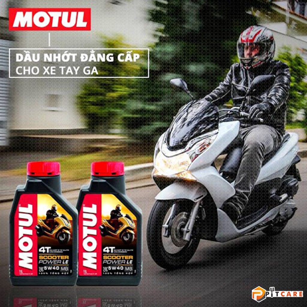 Nhớt Tổng Hợp Cho Xe Tay Ga 4 Thì Motul Scooter Power LE 5W40 Có Chiết Lẻ