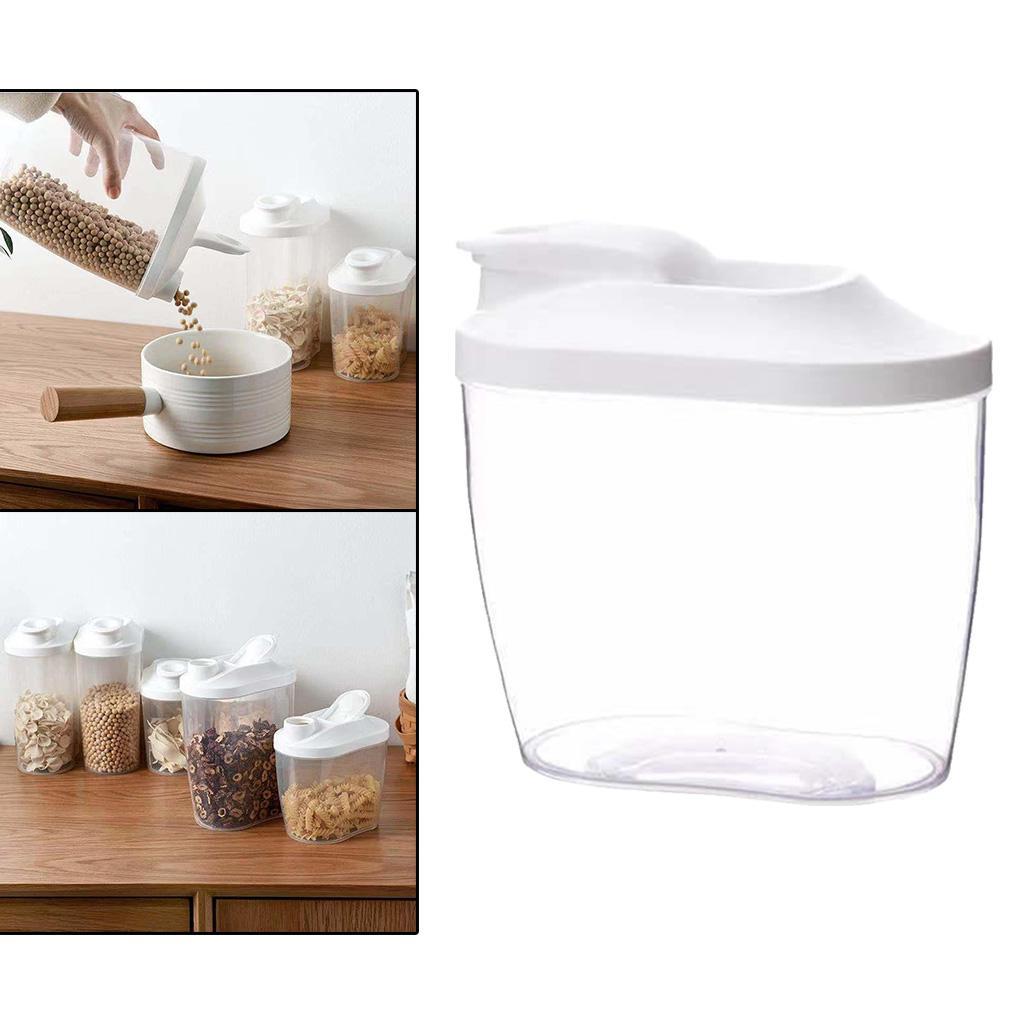 2 Pcs Clear Food Storage Container Cereal Dispenser Dry Food Grain Organizer