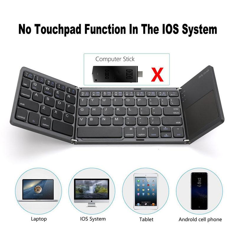 Loa Di Động Không Dây Gấp Bàn Phím Nga Tây Ban Nha Tiếng Ả Rập B033 Mini Bàn Di Chuột Kiêm Bàn Phím Dành Cho IOS Android Windows Ipad Máy Tính Bảng