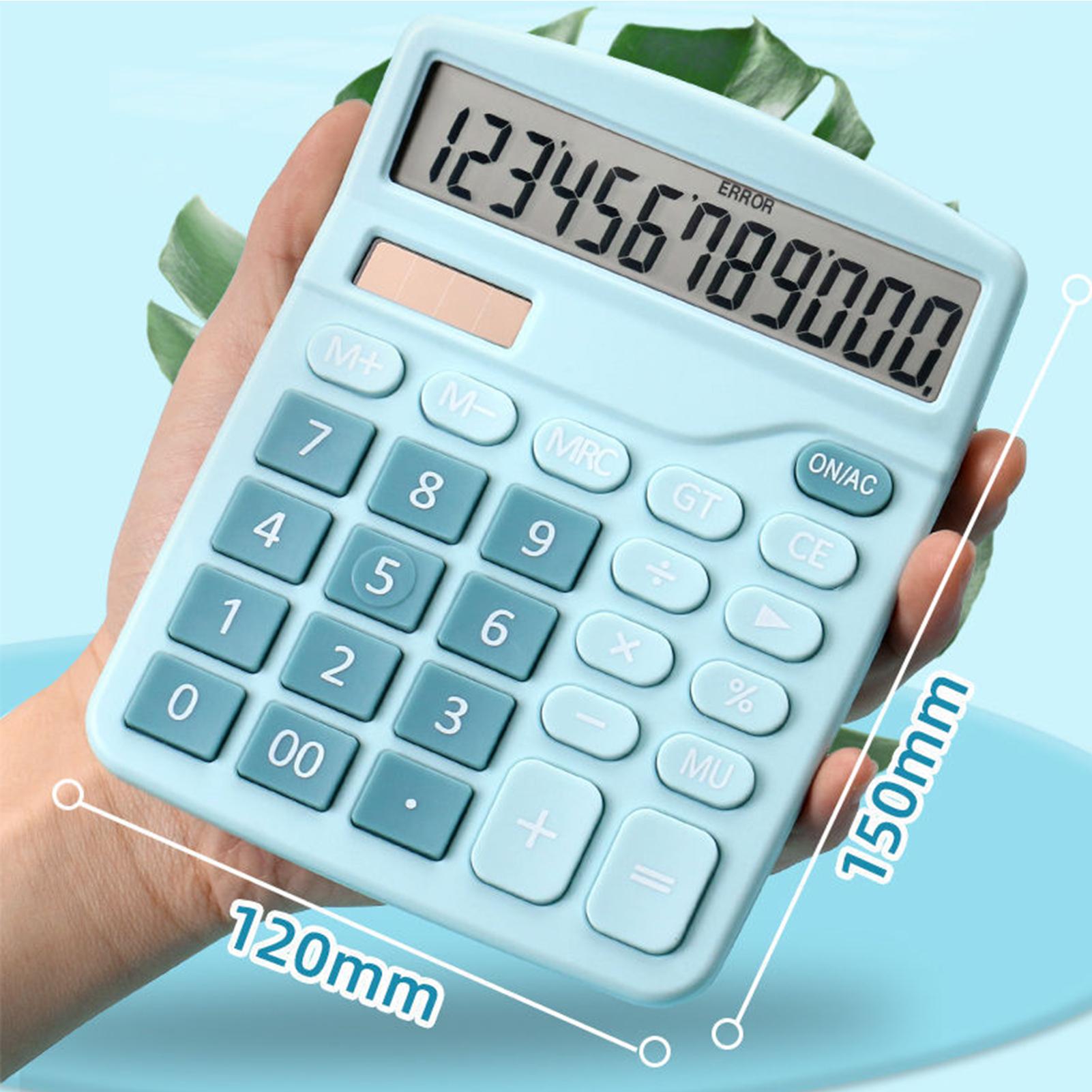 Desktop Calculator Standard Function Calculator with 12-Digit Large LCD Display Solar & Battery Dual Power for Home
