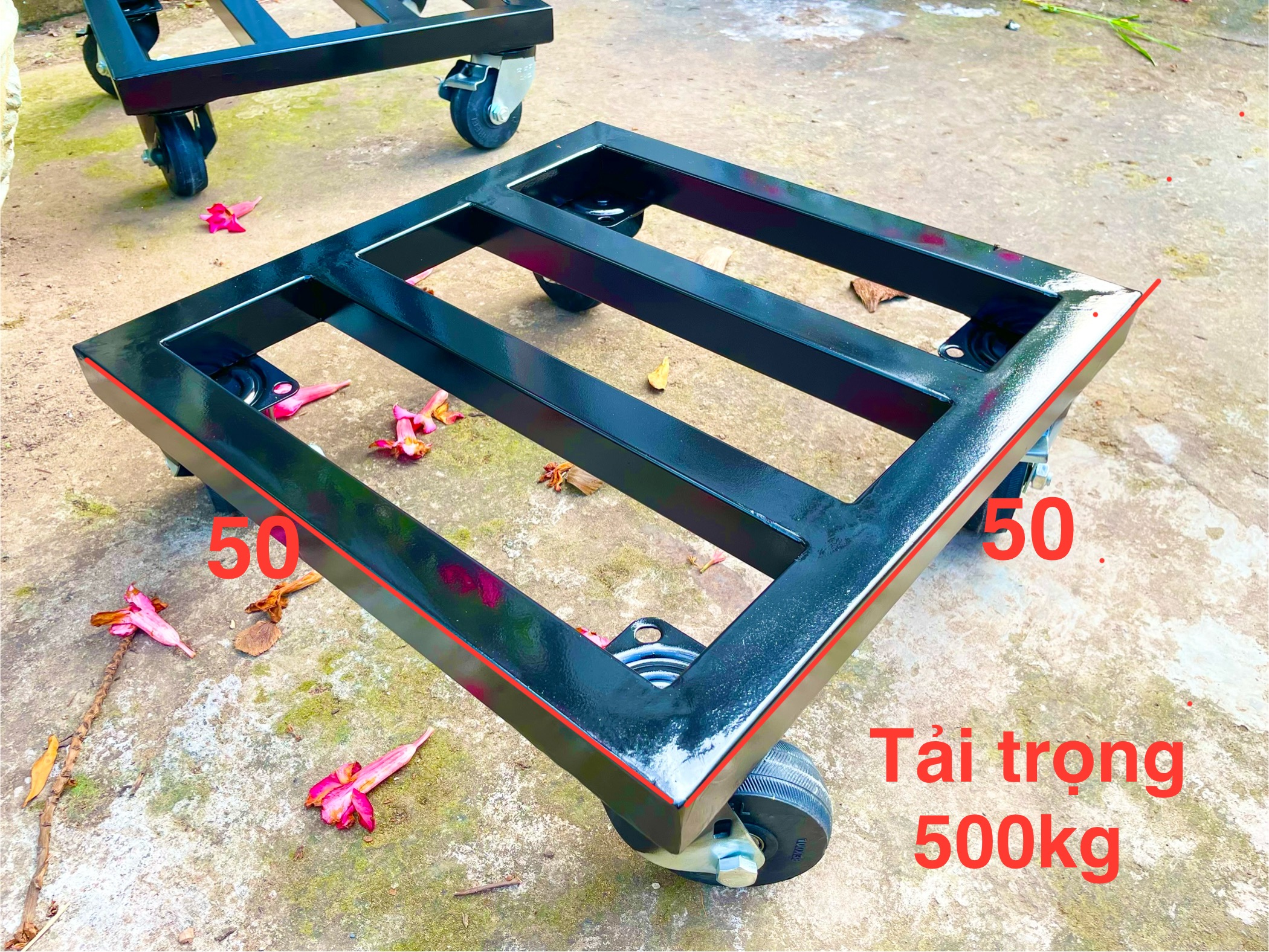 Bệ đỡ chậu kiểng size 50x50 - Đôn kê chậu kiểng bánh xe - Chịu tải 500KG