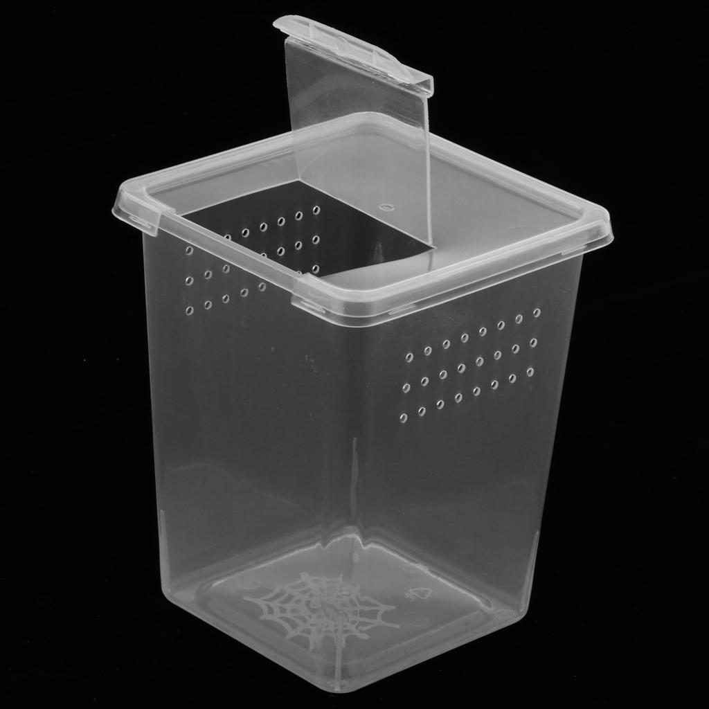 2x Clear Plastic Insect Spider Habitat Feeding Box Cage Container 3x3x4 inch
