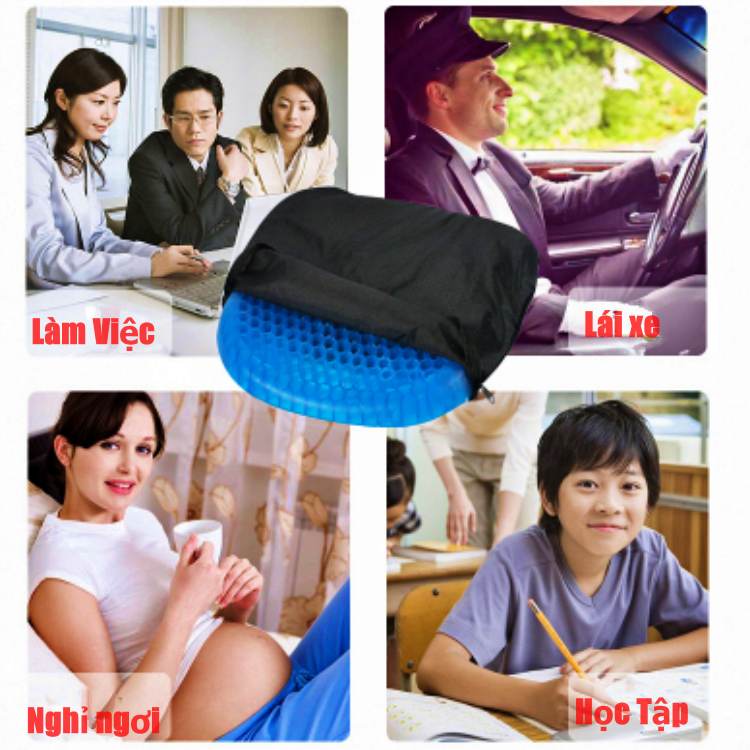 Đệm gel xe hơi đa chức năng đệm đá tổ ong đệm mát đệm mùa hè thoáng khí đệm ghế văn phòng