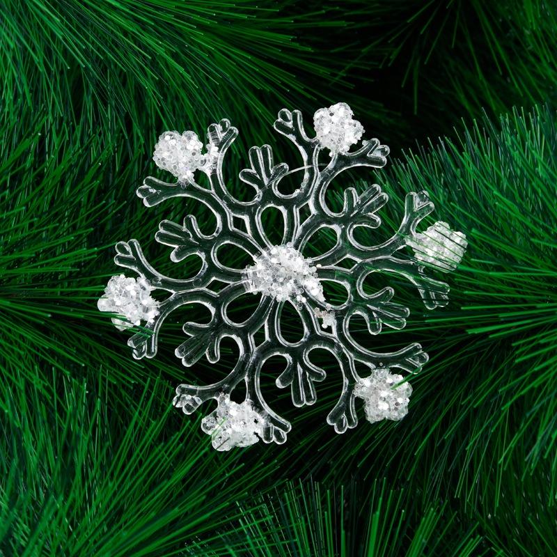 Bộ 12 hoa tuyết trong suốt trang trí tô điểm cho cây Giáng sinh