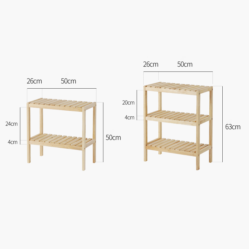 KỆ ĐỰNG GIÀY GỖ 3 TẦNG HÀN QUỐC MÀU GỖ TỰ NHIÊN - BENCH 3F NATURAL SIZE 500