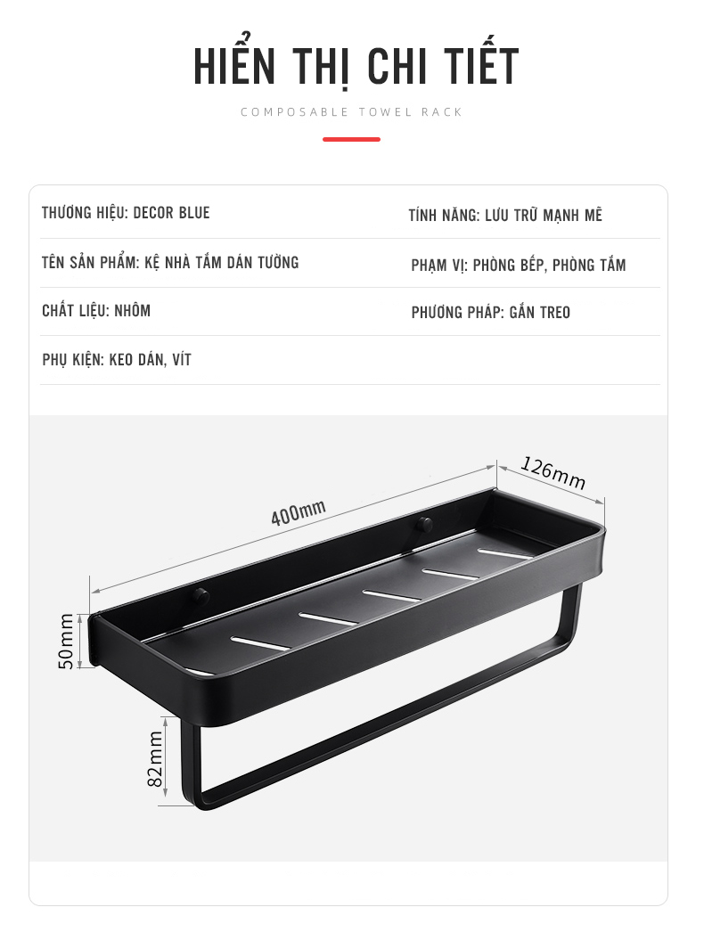 Combo 2 Kệ Nhà Tắm Cao Cấp Hiện Đại Phong Cách Bắc Âu Dán Tường Không Khoan Tường