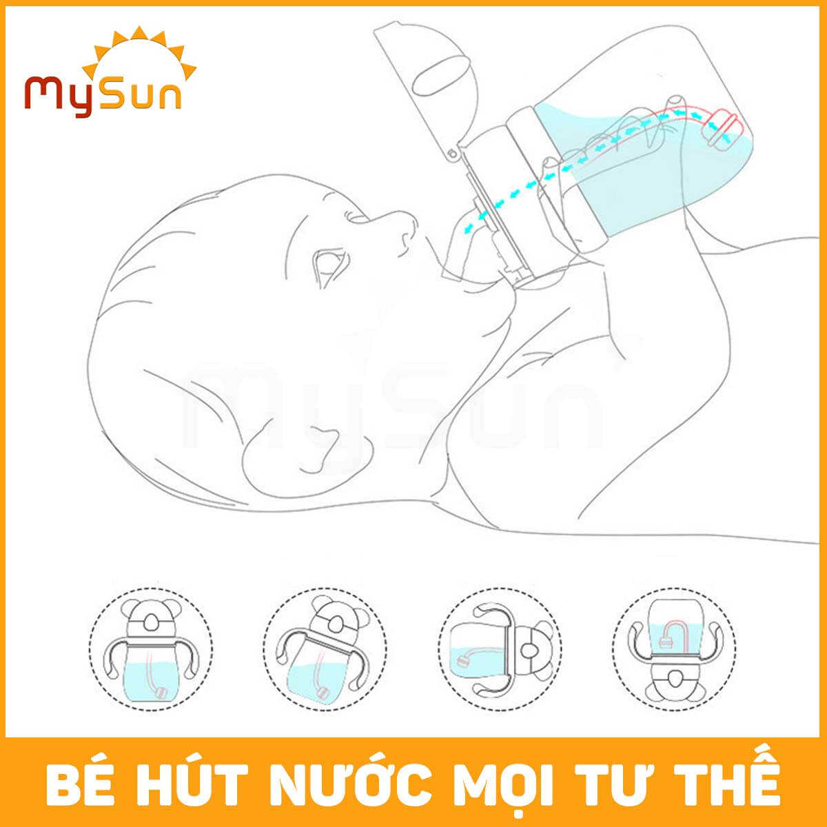 Bình đựng nước nhựa cho bé trai gái 400ml mẫu giáo, cấp 1 lớp 1 2 3 mang đi học  có ống hút tay cầm đẹp xịn MySun