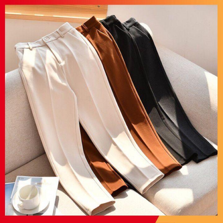 Quần baggy nữ ️CHẤT ĐẸP ️ Quần ống suông công sở chất vải mưa tuyết dày dặn siêu mềm mịn, from chuẩn không lo lỗi mode