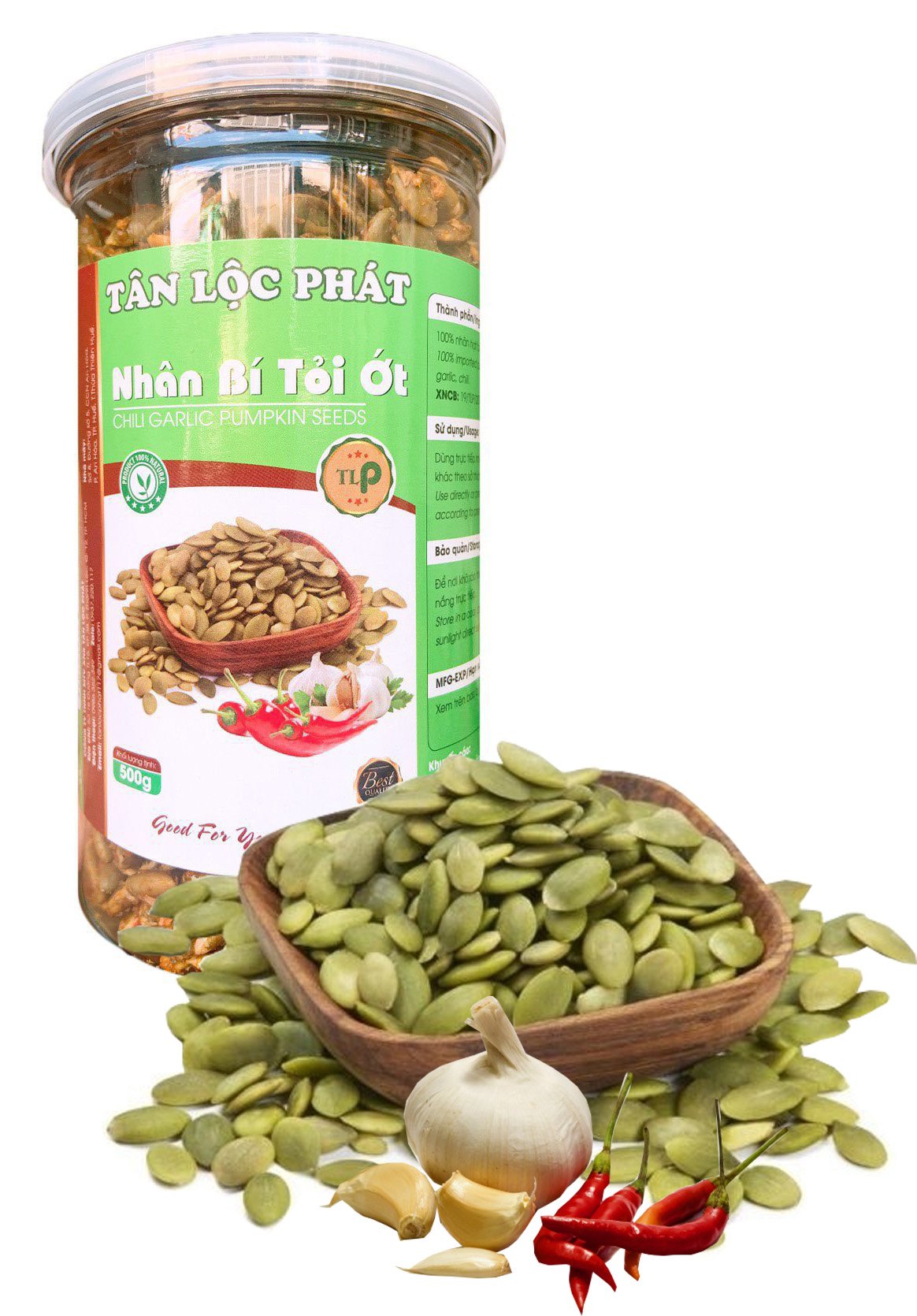 500G NHÂN HẠT BÍ XANH RẢNG TỎI ỚT HÀNG CAO CẤP TÂN LỘC PHÁT