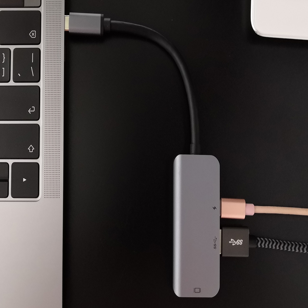 Cáp chuyển USB Type c to HDMI + USB 3.0 + USB C chất lượng cao