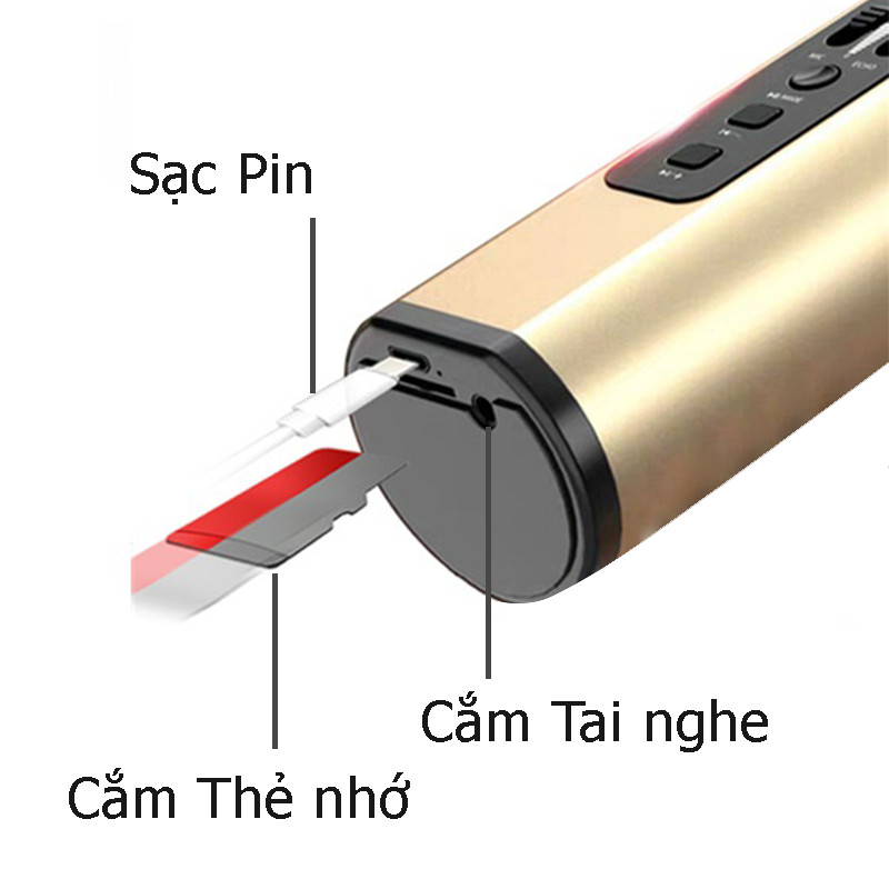 Micro Karaoke Bluetooth cao cấp PKCB Chính Hãng