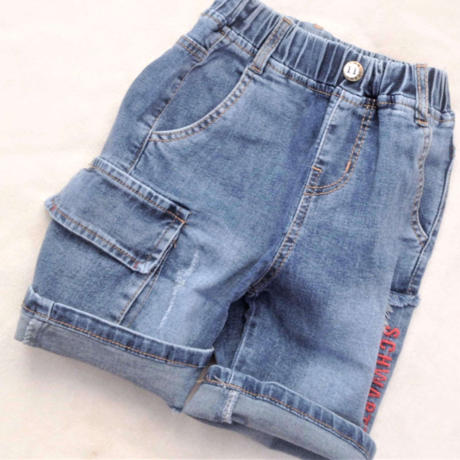 Q00000116 Jean lửng bé trai đẹp, dáng ôm body, co giãn tốt, từ 4-8 tuổi