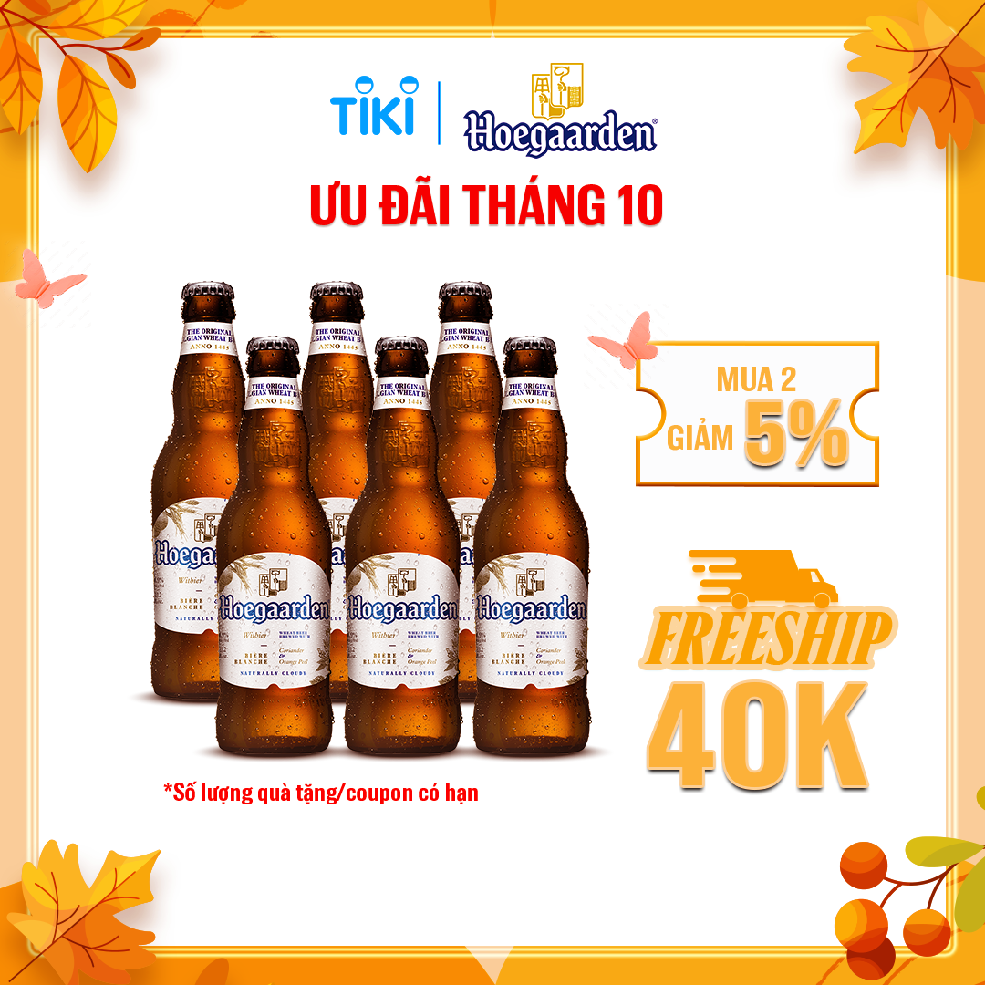 Lốc 6 Chai Bia Hoegaarden White (330ml/ chai) 