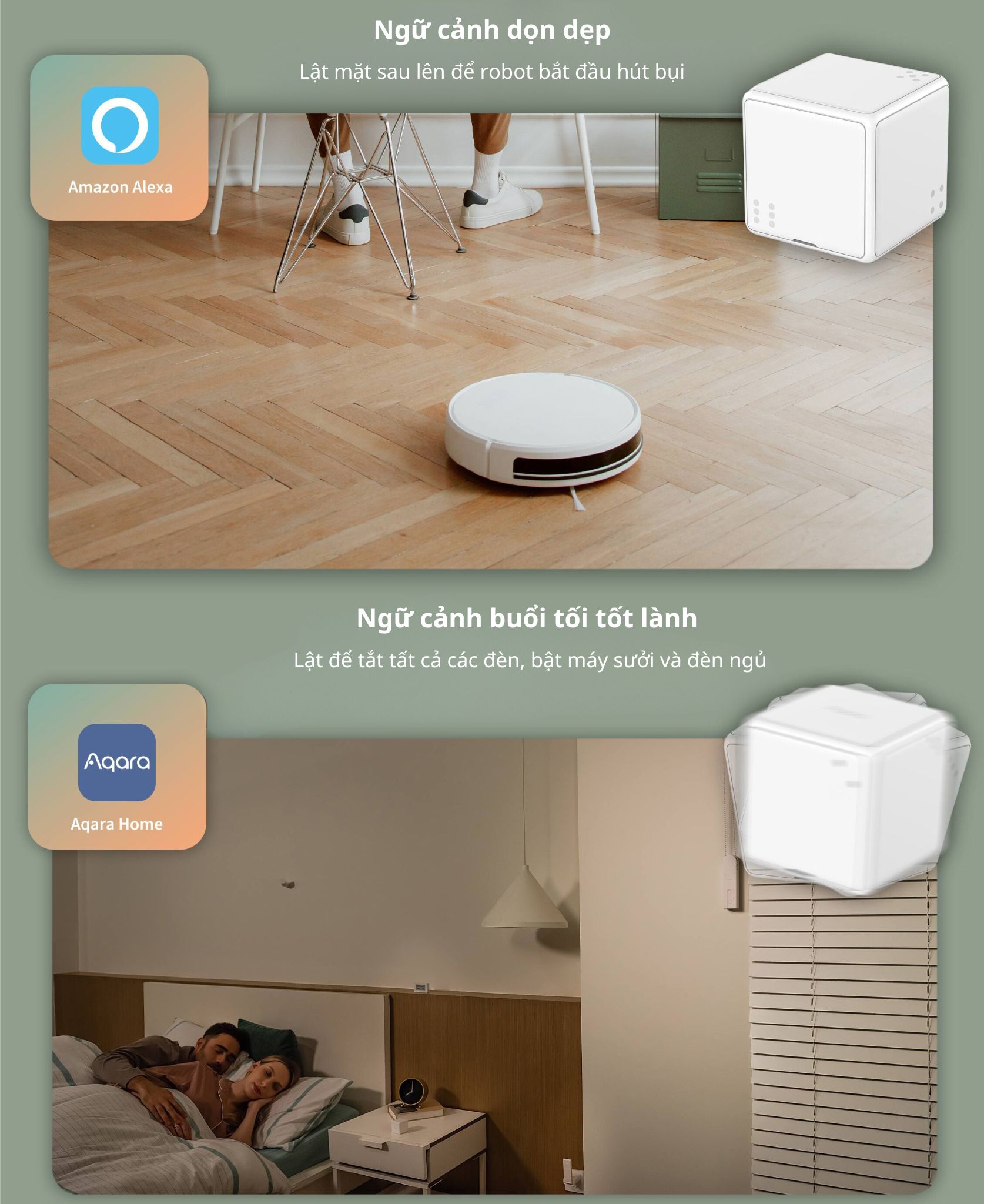 Thiết Bị Điều Khiển Thông Minh Hình Khối Aqara Cube T1 Pro/Cube MFKZQ01LM Cần Hub Homekit Nhỏ Gọn BH 12 Tháng Hàng Chính Hãng