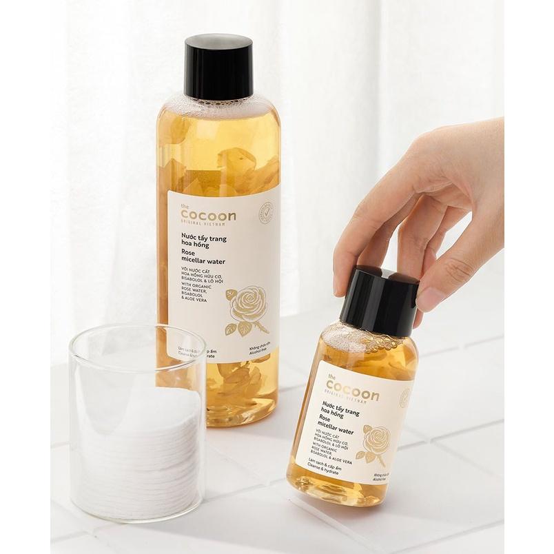 Nước Tẩy Trang COCOON Hoa Hồng Làm Sạch &amp; Cấp Ẩm 500ml Rose Micellar Water - Sản Phẩm Chính Hãng Tại Zitore