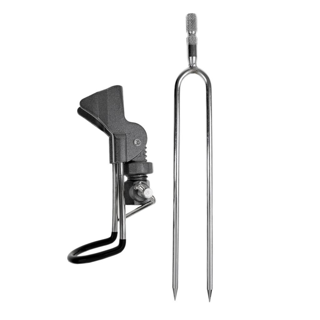 Stainless Steel Single Spring Fishing Pole Rod Stand Bracket Ground Holder