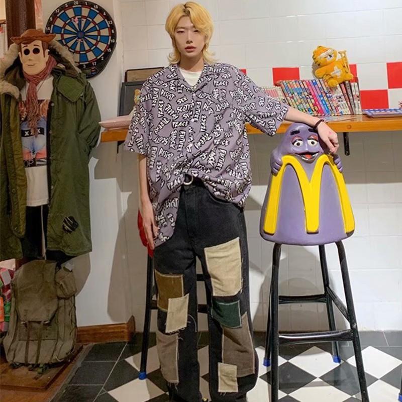 Áo Sơ Mi Ngắn Tay In Họa Tiết Thời Trang Năng Động Cá Tính Dành Cho Nam