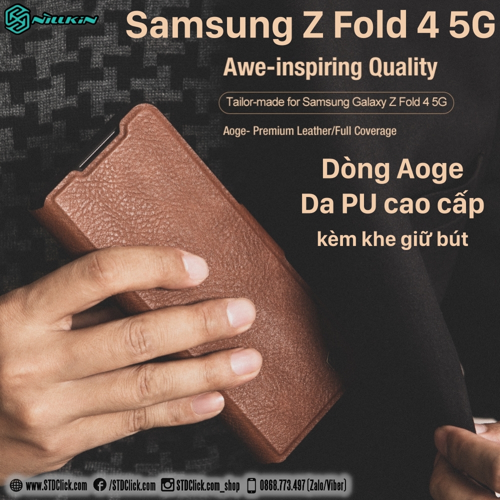 ỐP LƯNG DÀNH CHO ĐIỆN THOẠI SAMSUNG GALAXY Z FOLD 4 5G NILLKIN AOGE CÓ KHE GIỮ BÚT